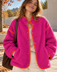 Teddyjacke, mit Kontrastkanten, 4 Farben