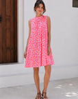 Tunika, Rückenschleife, Leo, Neon-Rosa