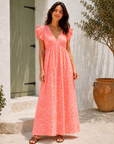 Musselin Kleid, rückenfrei, ärmellos, Orange-Leo