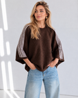 Pullover, flauschi, Kontraststreifen, 3 Farben