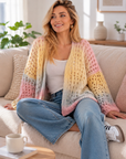 Strickjacke, Lochstrick, Pastell, Candy