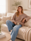 Pullover, flauschi, Konfetti, Beige