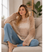 Pullover, Lochstrick, Pastell, Camel