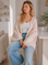 Strickjacke, flauschi, Konfetti, Cremeweiß
