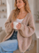 Strickjacke, flauschi, Konfetti, Beige