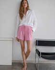 Musselin Shorts, Pink-Streifen, 2 Farben