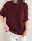 Kurzarm Bouclé Pullover, 5 Farben