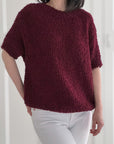 Kurzarm Bouclé Pullover, 5 Farben