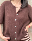 Strickjacke, Alpaka, Rundhalsausschnitt, 3/4 Ärmel, 6 Farben