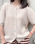 Strickjacke, Alpaka, Rundhalsausschnitt, 3/4 Ärmel, 6 Farben