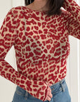 Leo Longsleeve, Cashmere Blend, R-Ausschnitt, Rot