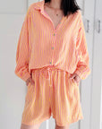 Musselin Shorts, Neon-Streifen, Gelb-Violett