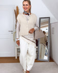 Strickweste, Mohair, Beige