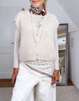 Strickweste, Mohair, Beige