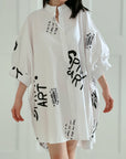 Oversize Bluse, Spray Art