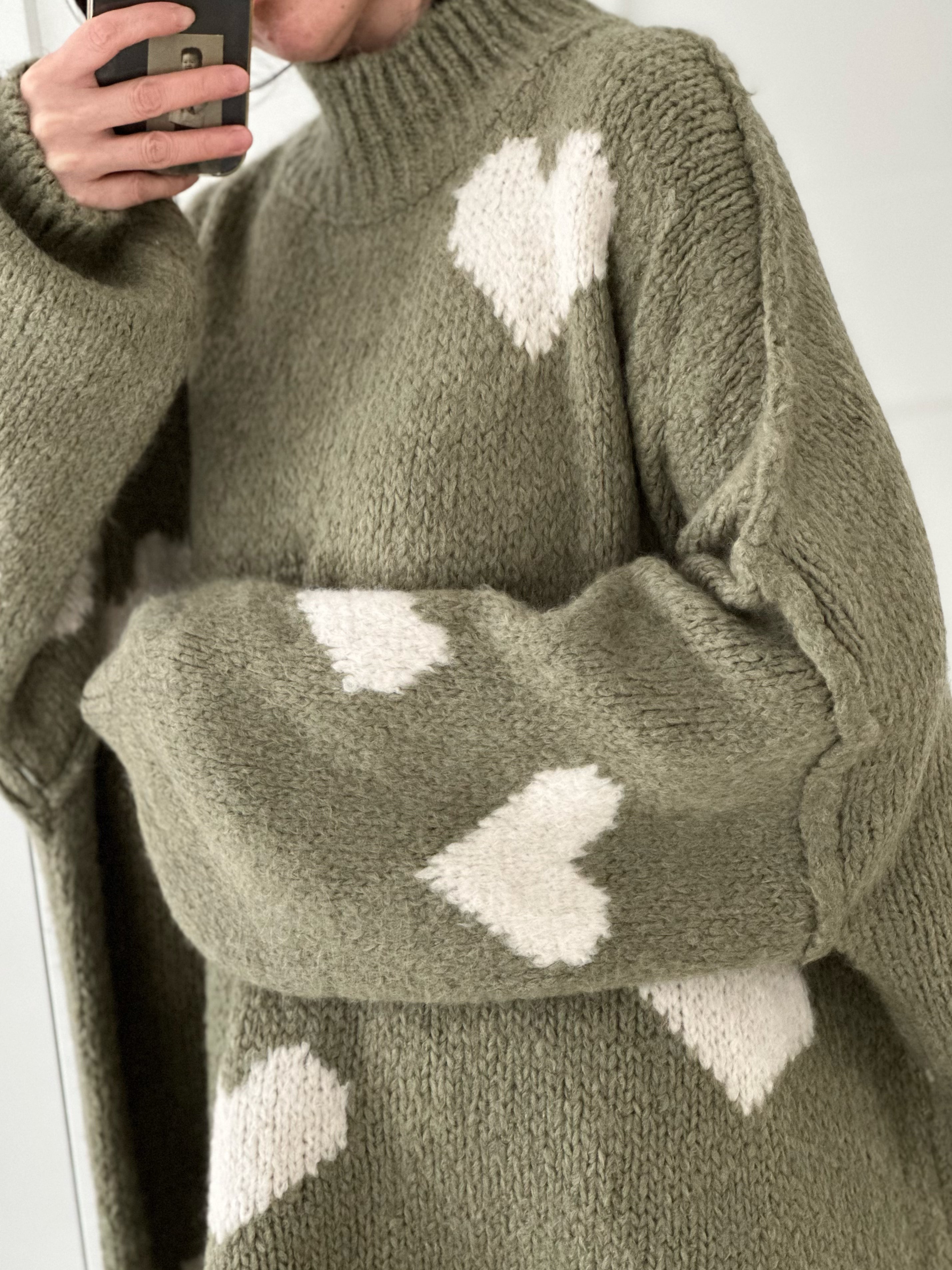 Pullover, Herzen, Oversize