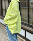 Musselin Bluse, Neon-Streifen, Gelb