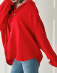 Musselin Bluse, regular, Rot