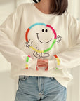 Sweatshirt, bunte Smiley, 3 Farben