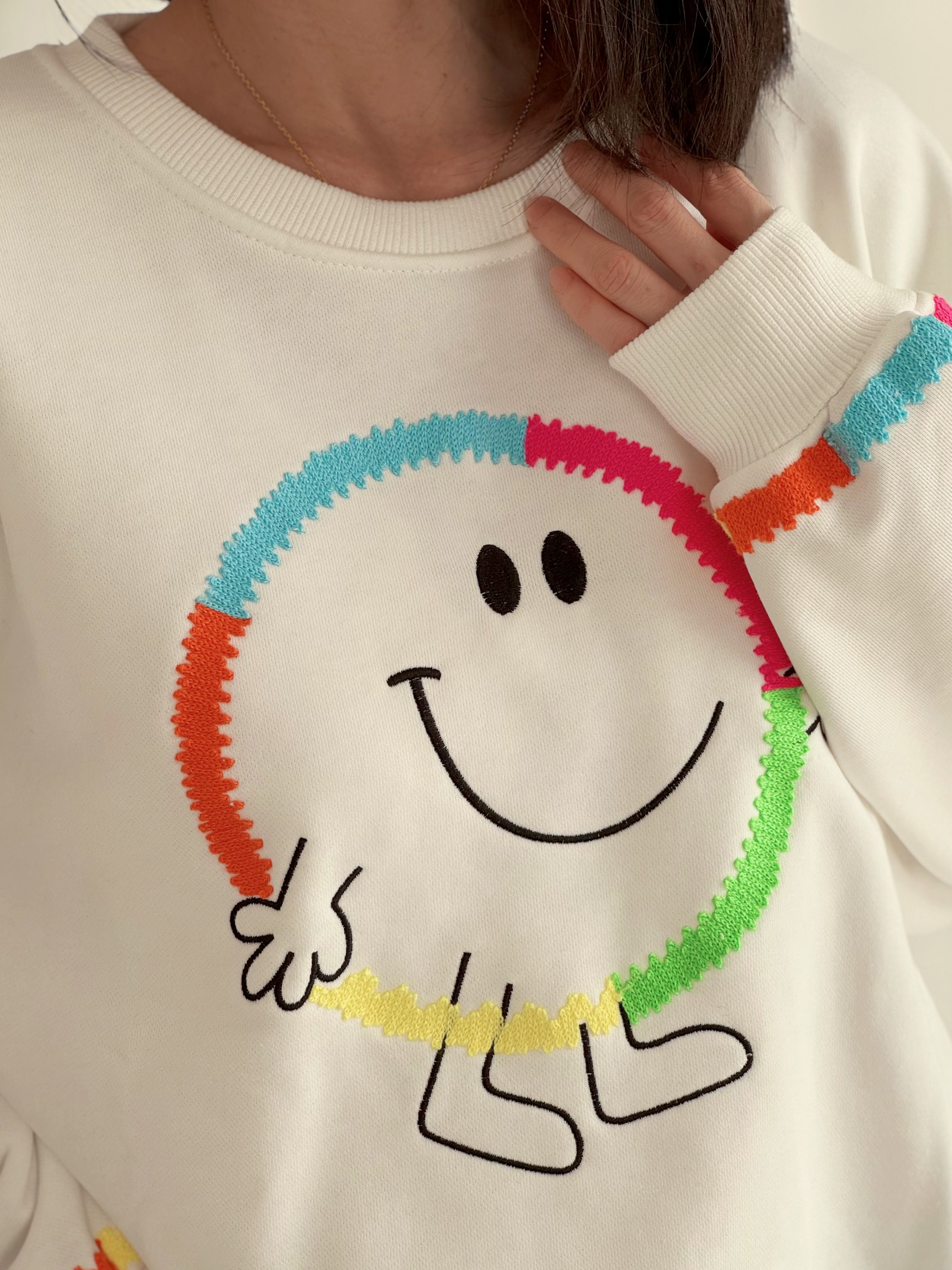 Sweatshirt, bunte Smiley, 3 Farben