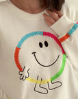 Sweatshirt, bunte Smiley, 3 Farben