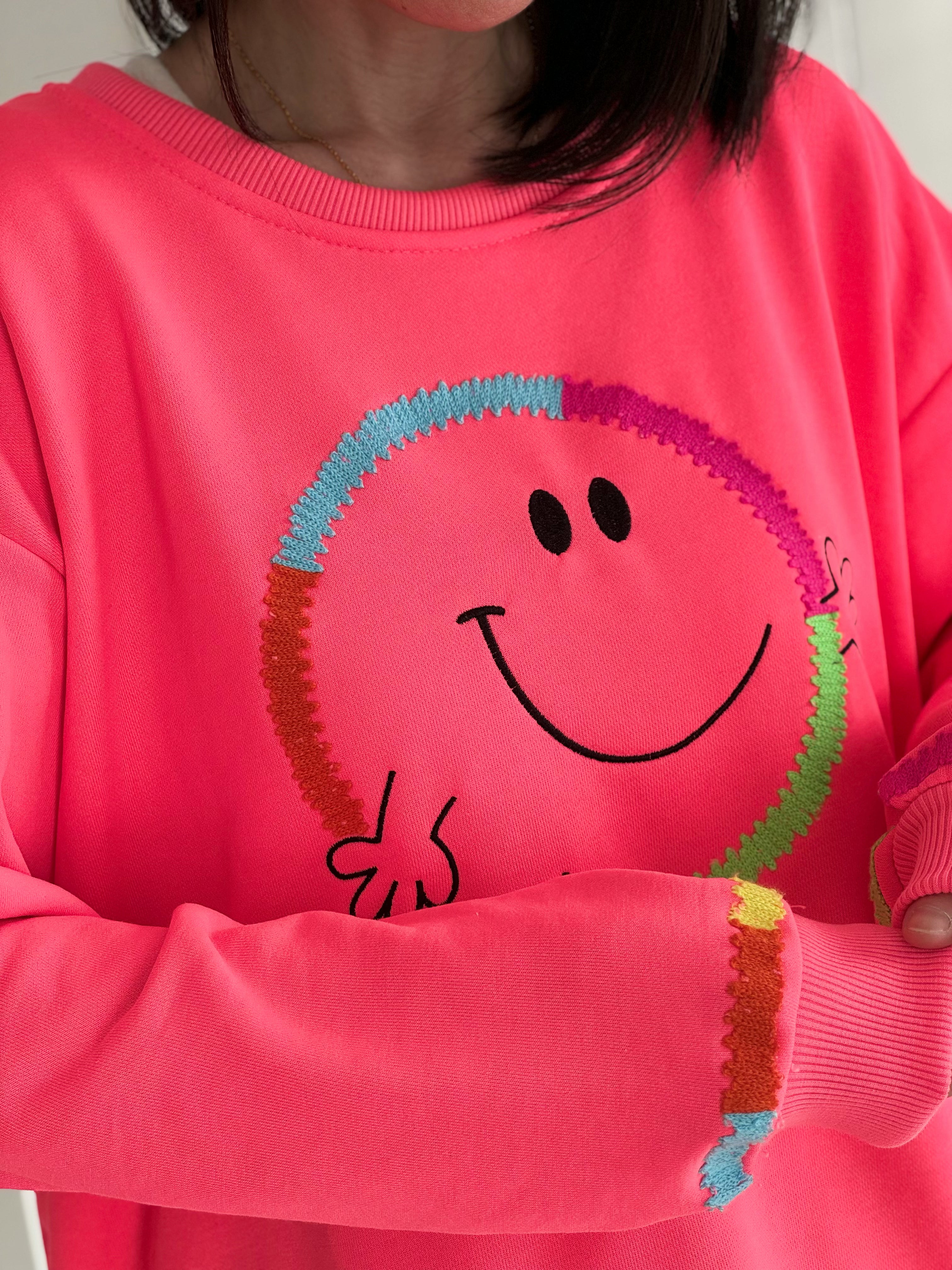 Sweatshirt, bunte Smiley, 3 Farben