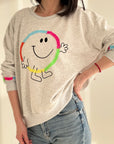 Sweatshirt, bunte Smiley, 3 Farben