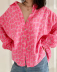 Musselin Bluse, Leo '25, Neon-Pink