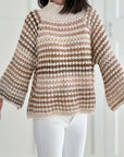 Pullover, Welle, Stehkragen, 4 Farben