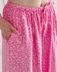 seidige Hose, Wide-Leg, bunte-Leo, 2 Farben