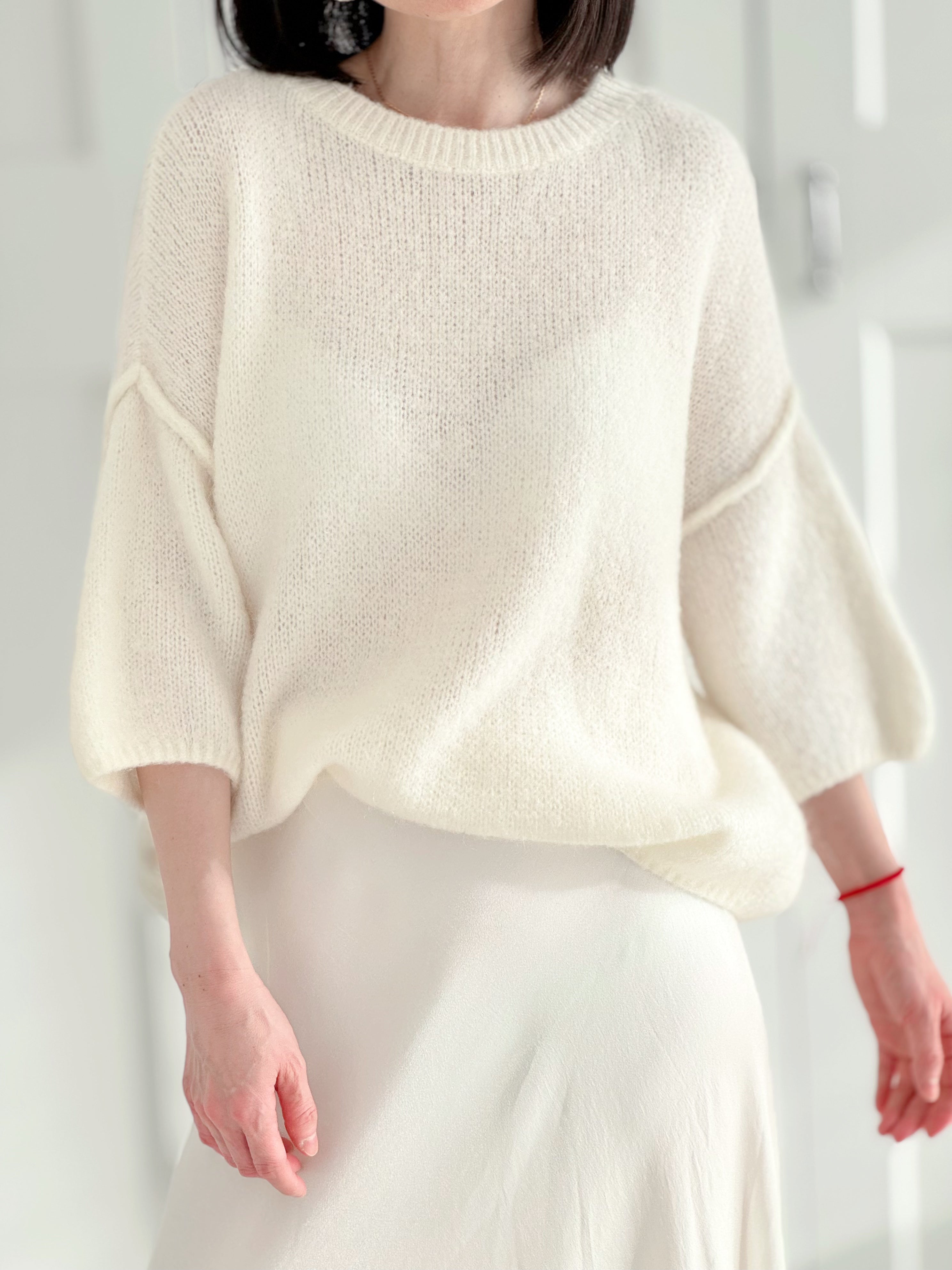 Pullover, Mohair, 3/4 Ärmel, 6 Farben