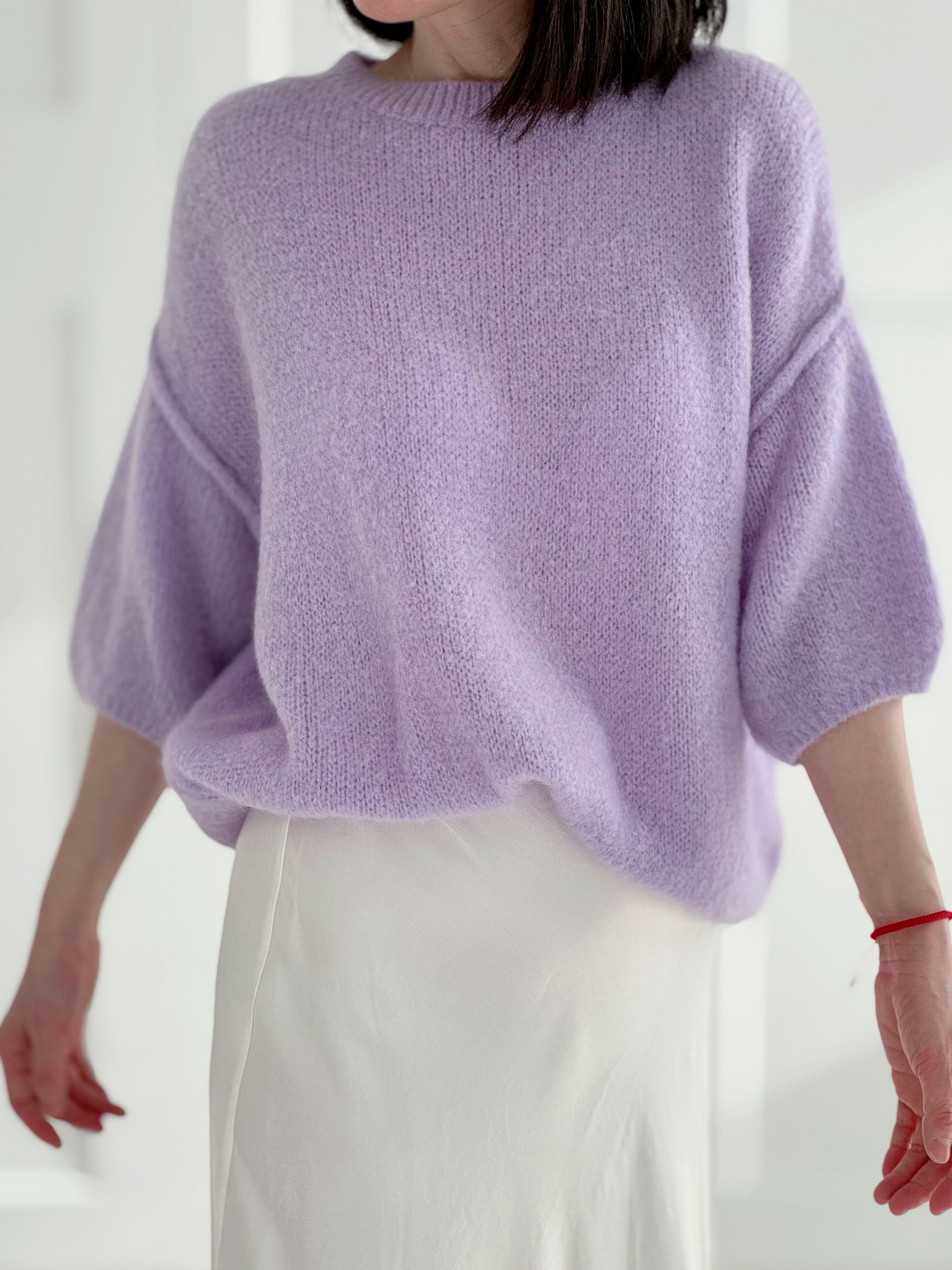 Pullover, Mohair, 3/4 Ärmel, 6 Farben