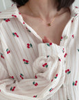 Musselin Bluse, Cherry, 4 Farben