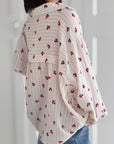 Musselin Bluse, Cherry, 4 Farben