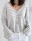 Strickjacke, Streifen, Flauschi, I, 10 Farben