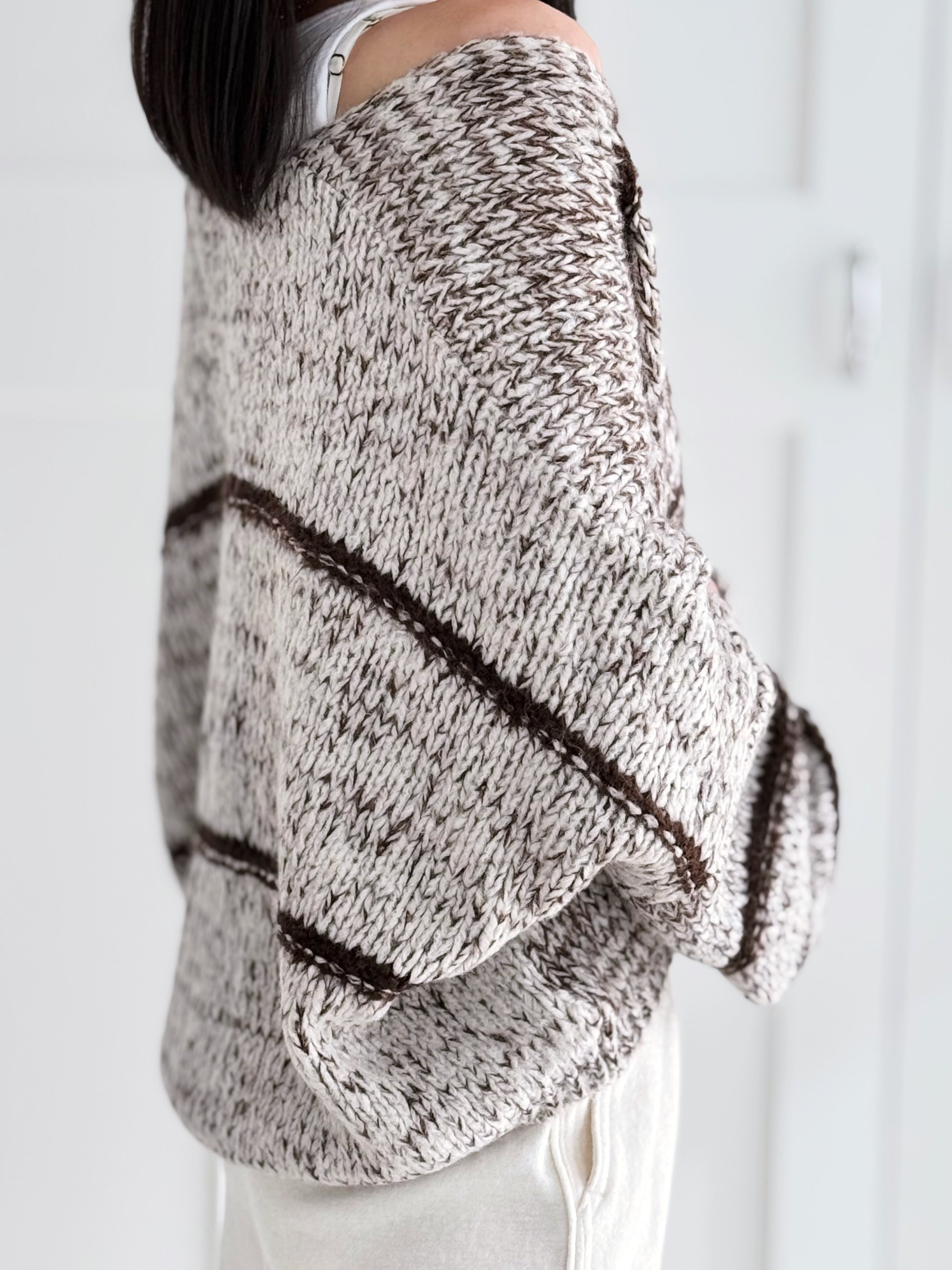 Strickjacke, Chic Stripe, Flauschi, 3 Farben