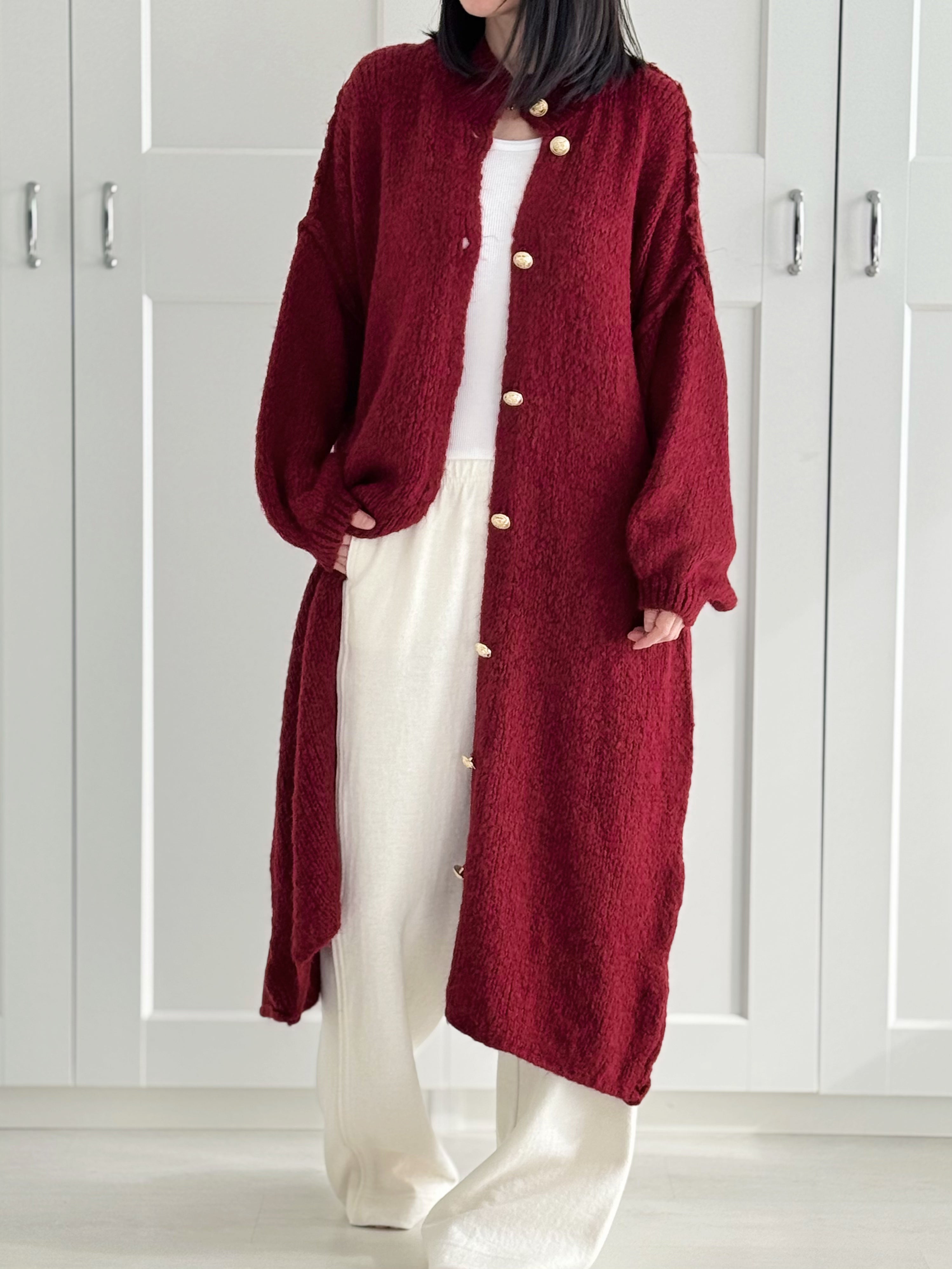 Strickmantel, Goldknöpfe, flauschi, 7 Farben