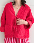 Steppjacke, zu Binden, Rot