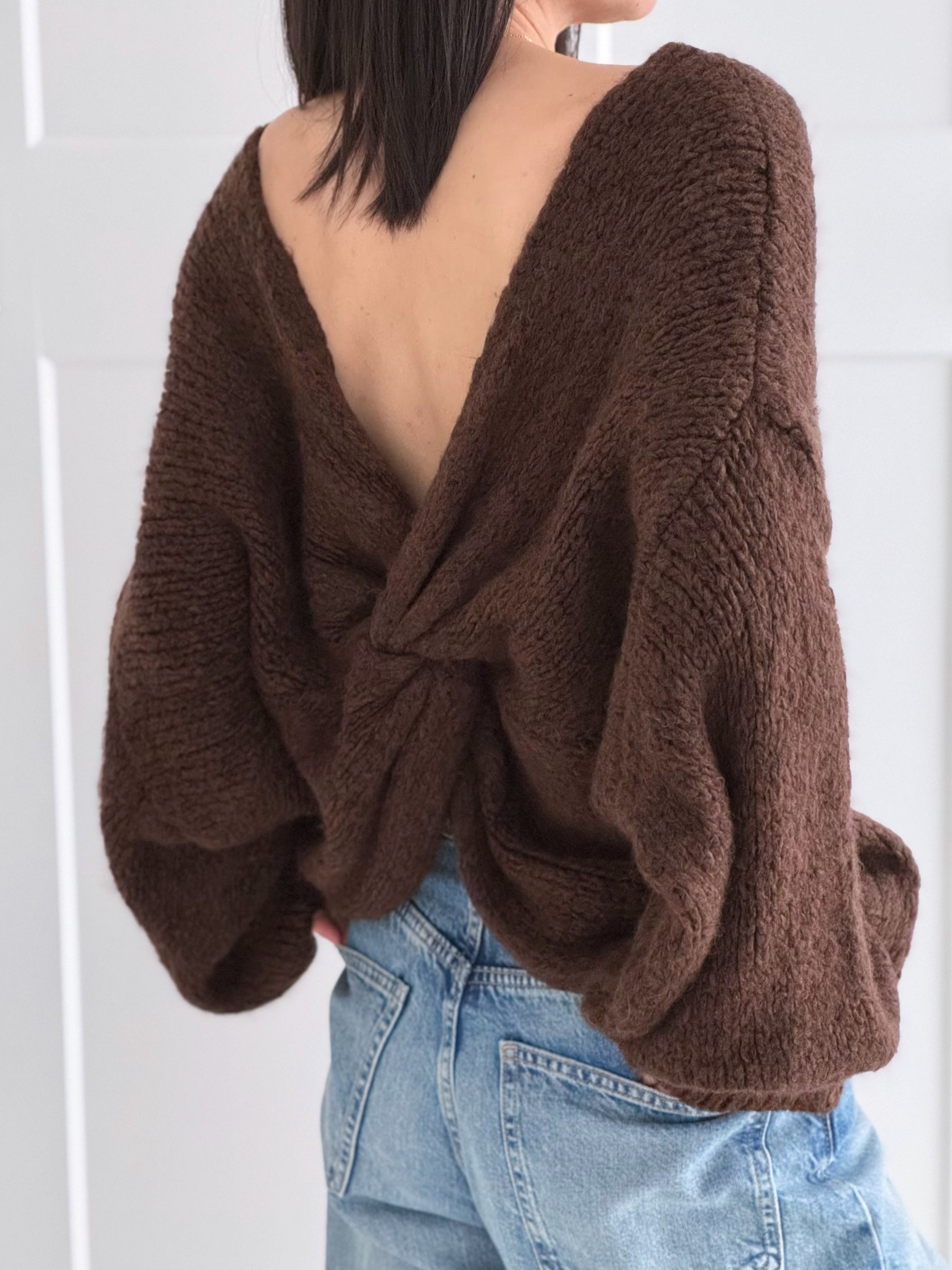 Pullover, mit Knot, Flauschi, 2 Farben