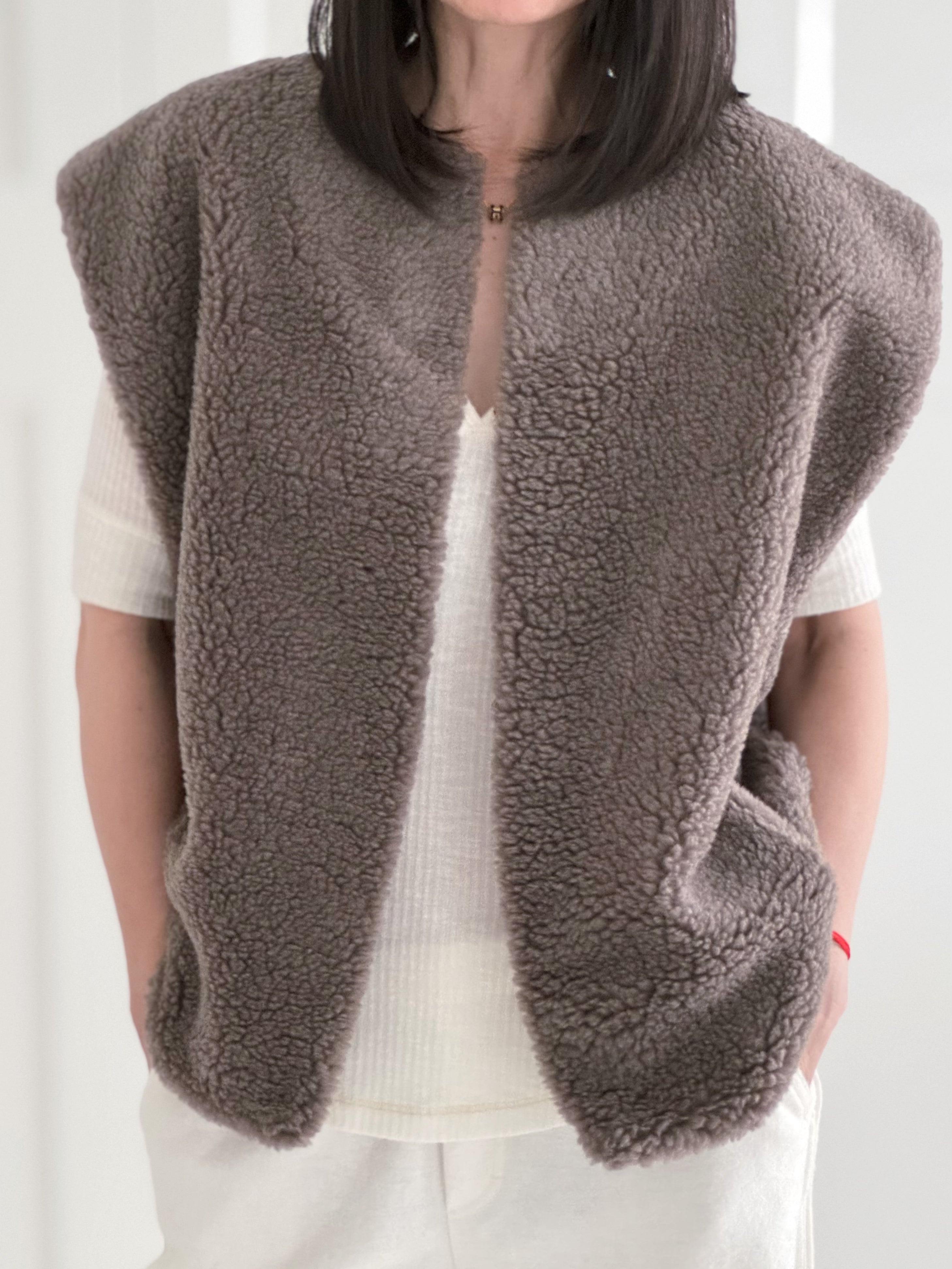 Teddyweste, Groß, Unifarbe, 5 Farben