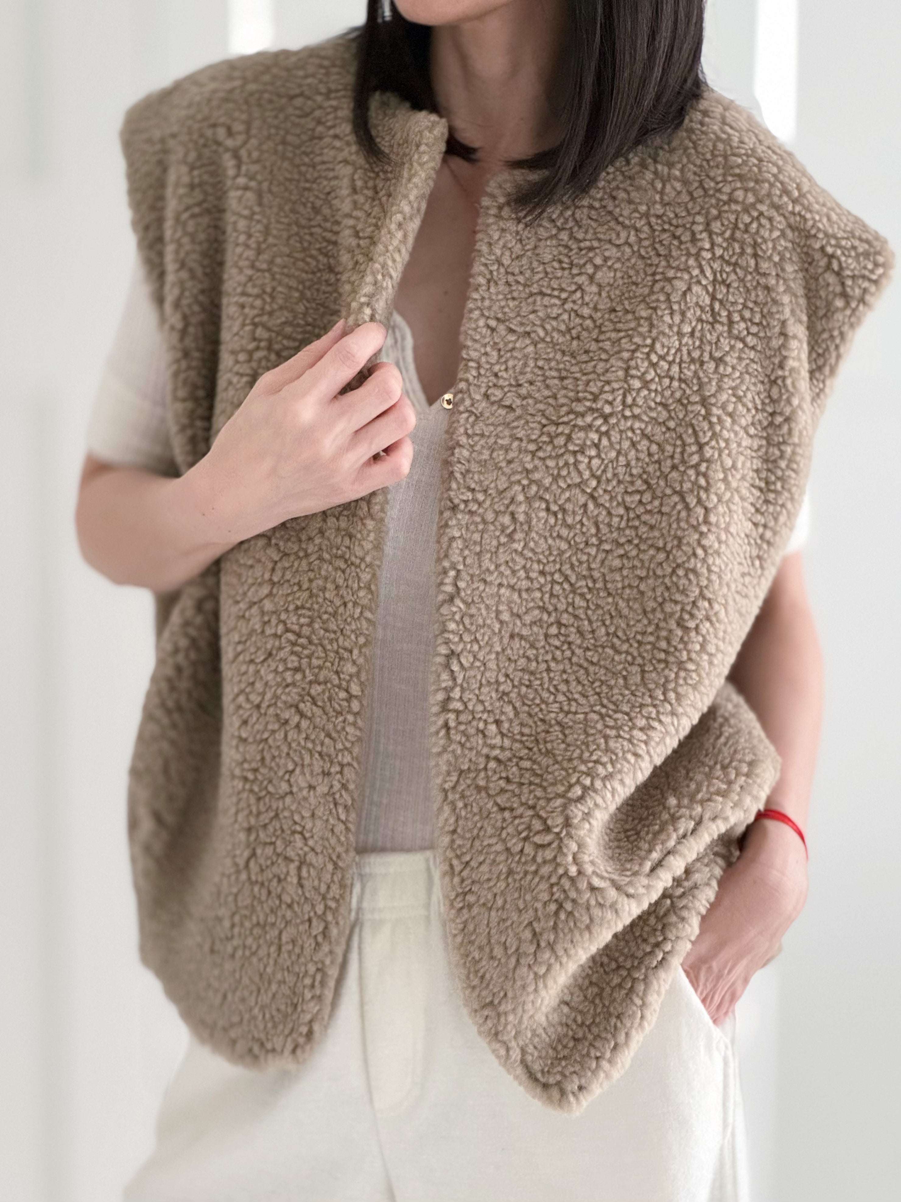 Teddyweste, Groß, Unifarbe, 5 Farben