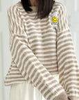Pullover, Smiley, Streifen, Flauschi, 8 Farben
