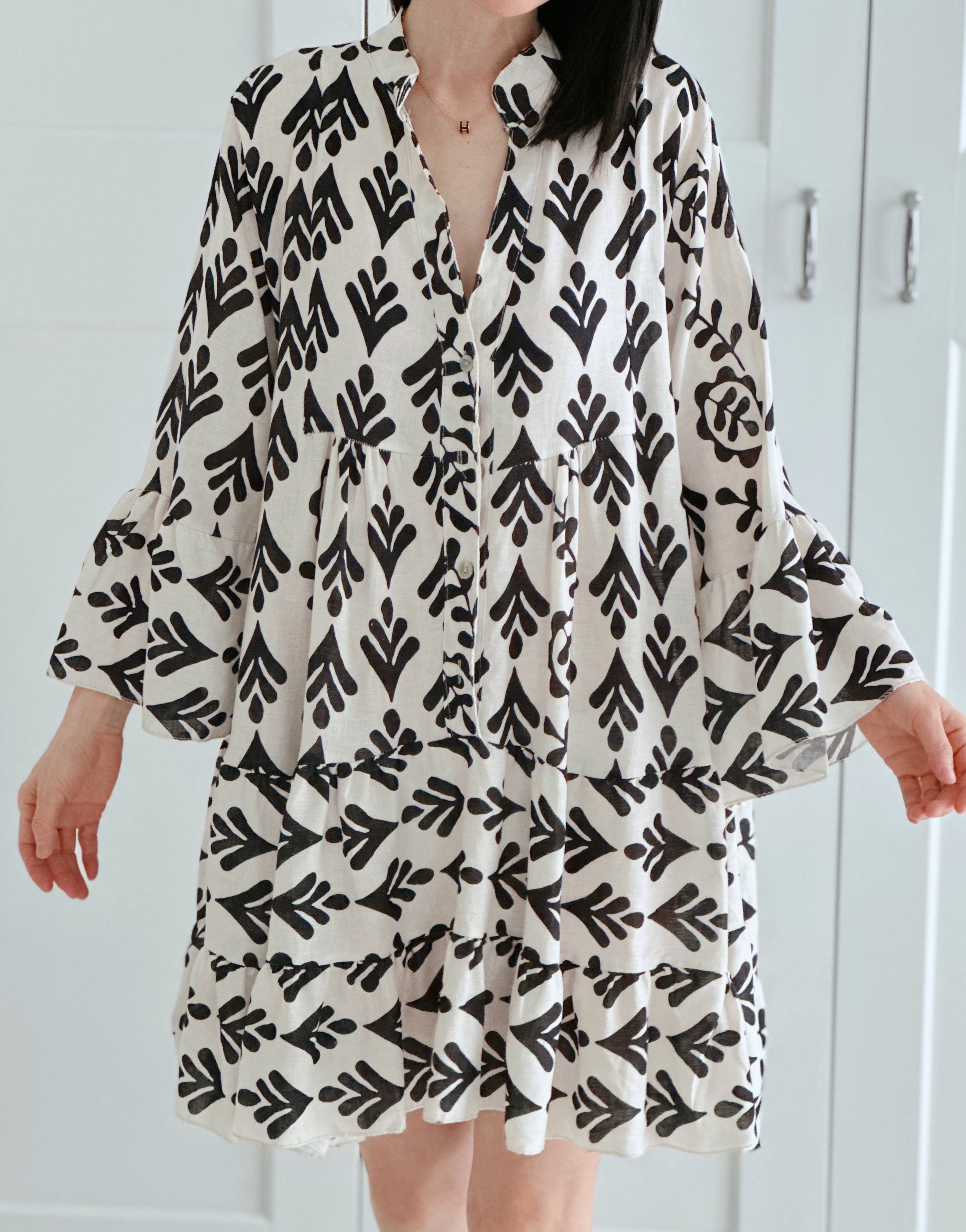 Leinen Tunika, Foglie, 4 Farben