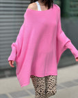 Oversize Strickpullover, Batwing, 2 Farben