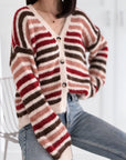Strickjacke, Farbstreifen, 2 Farben