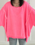 Sweatshirt, Oversize, mit Schlitzbund, 2 Farben