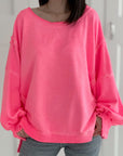 Sweatshirt, Oversize, mit Schlitzbund, 2 Farben