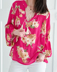 Boho Bluse, Pfingstrose, 4 Farben