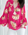 Boho Bluse, Pfingstrose, 4 Farben