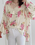 Boho Bluse, Pfingstrose, 4 Farben